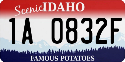 ID license plate 1A0832F