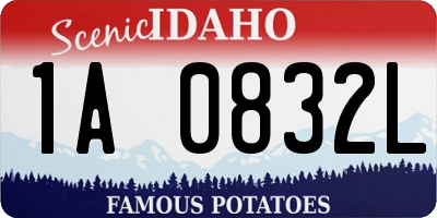 ID license plate 1A0832L