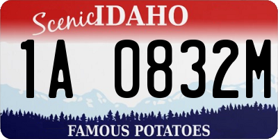 ID license plate 1A0832M