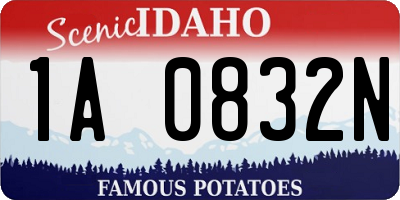 ID license plate 1A0832N