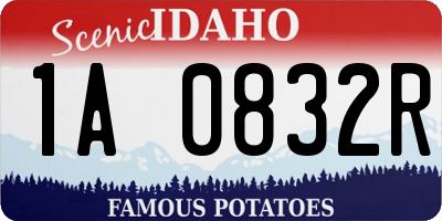 ID license plate 1A0832R