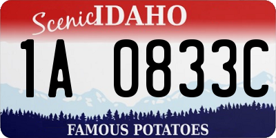 ID license plate 1A0833C
