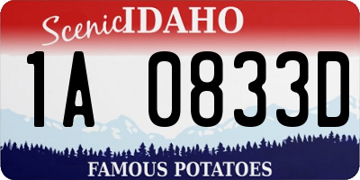 ID license plate 1A0833D