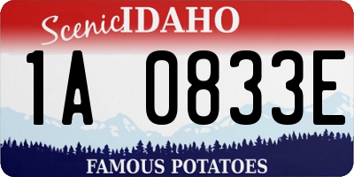 ID license plate 1A0833E