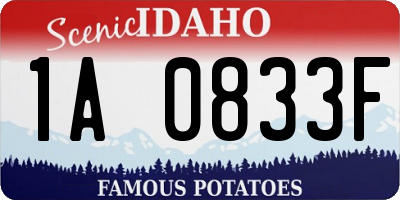 ID license plate 1A0833F
