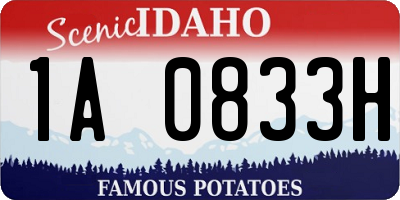 ID license plate 1A0833H