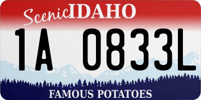 ID license plate 1A0833L
