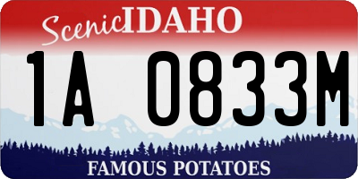 ID license plate 1A0833M