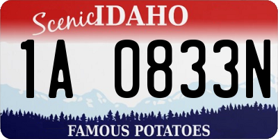 ID license plate 1A0833N