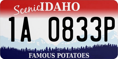 ID license plate 1A0833P