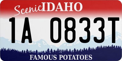 ID license plate 1A0833T