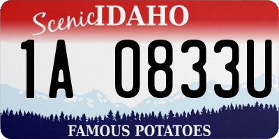 ID license plate 1A0833U