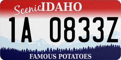 ID license plate 1A0833Z