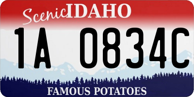 ID license plate 1A0834C