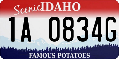 ID license plate 1A0834G