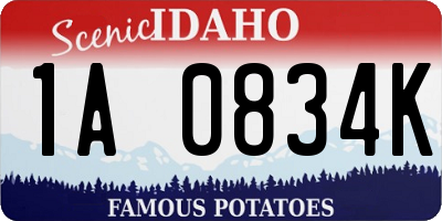ID license plate 1A0834K