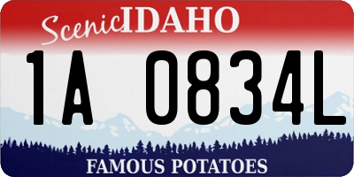 ID license plate 1A0834L