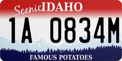 ID license plate 1A0834M
