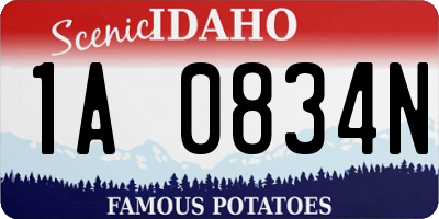 ID license plate 1A0834N