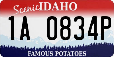 ID license plate 1A0834P
