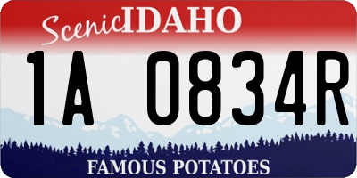 ID license plate 1A0834R