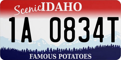 ID license plate 1A0834T