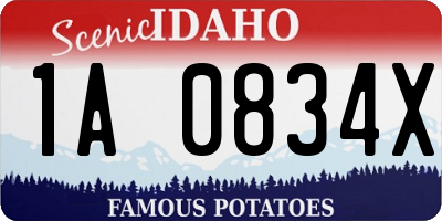 ID license plate 1A0834X