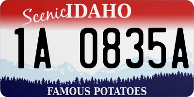 ID license plate 1A0835A