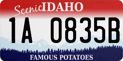 ID license plate 1A0835B