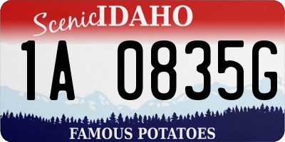 ID license plate 1A0835G