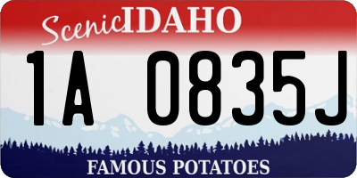 ID license plate 1A0835J