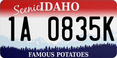 ID license plate 1A0835K