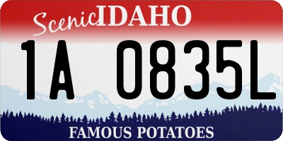 ID license plate 1A0835L