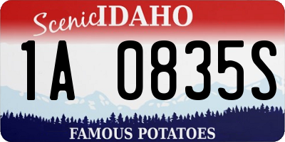 ID license plate 1A0835S