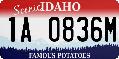 ID license plate 1A0836M
