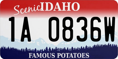 ID license plate 1A0836W