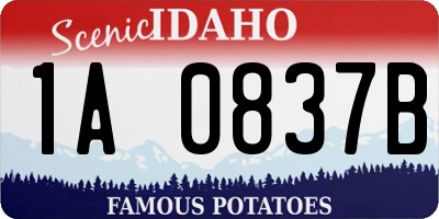 ID license plate 1A0837B