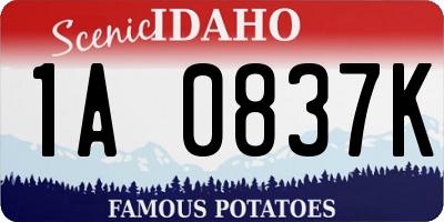 ID license plate 1A0837K