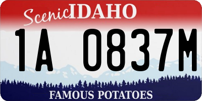 ID license plate 1A0837M
