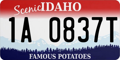 ID license plate 1A0837T