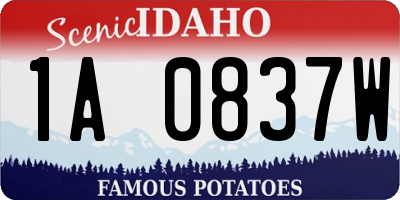 ID license plate 1A0837W