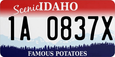 ID license plate 1A0837X