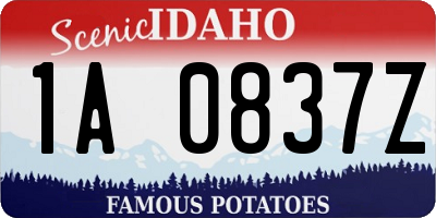 ID license plate 1A0837Z