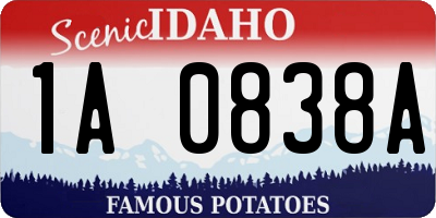 ID license plate 1A0838A
