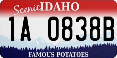 ID license plate 1A0838B