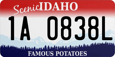 ID license plate 1A0838L