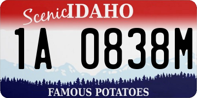 ID license plate 1A0838M