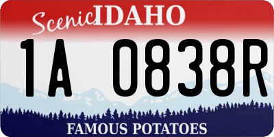 ID license plate 1A0838R