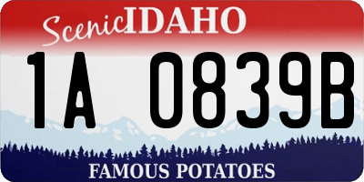 ID license plate 1A0839B