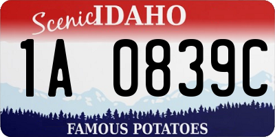 ID license plate 1A0839C